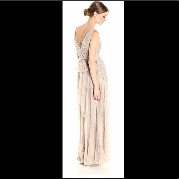 Vera Wang Beige Lace Gown - Picture 2 of 6